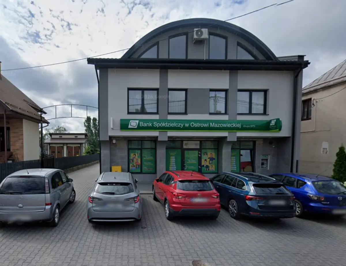 Tło wizytówki Bank Spółdzielczy w Ostrowi Mazowieckiej oddział w Czerwinie